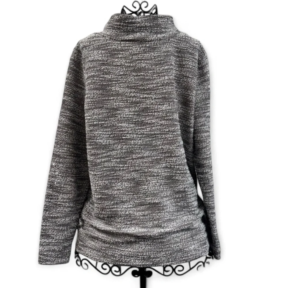 LOFT Gray Marled Turtleneck Sweater